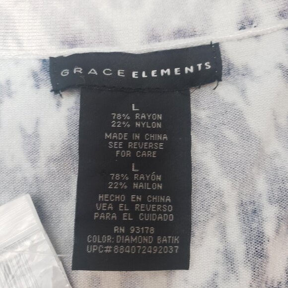 NWT Grace Elements Blue  Boyfriend Cardigan Sweater TBar Closure Size L / A141 - Picture 7 of 7